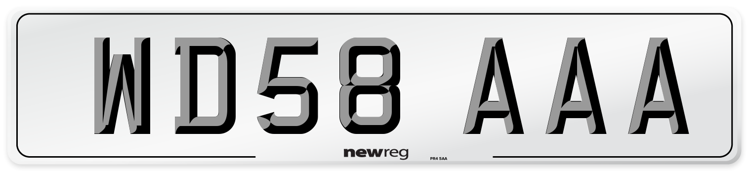 WD58 AAA Number Plate from New Reg